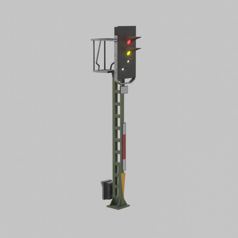 KS Railway Signal Post 4500mm Version-11 Low-poly 3D model_50