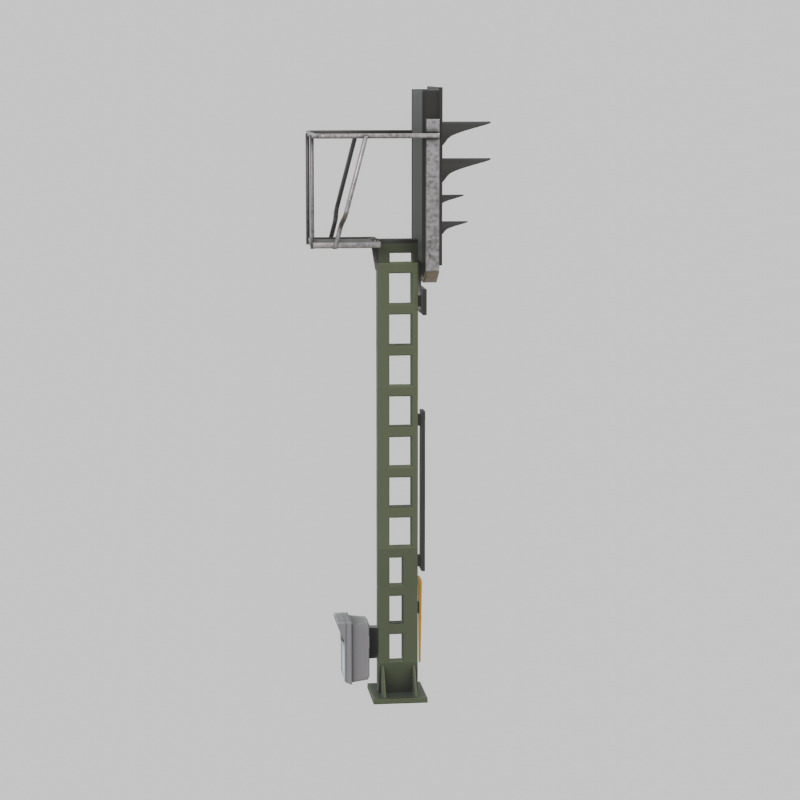 KS Railway Signal Post 4500mm Version-11 Low-poly 3D model_45