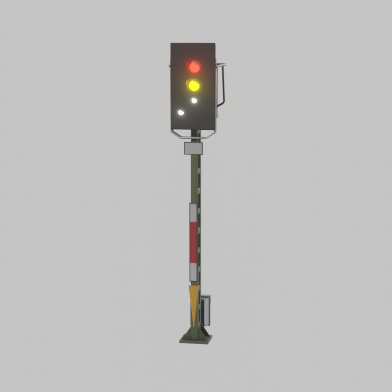 KS Railway Signal Post 4500mm Version-11 Low-poly 3D model_39