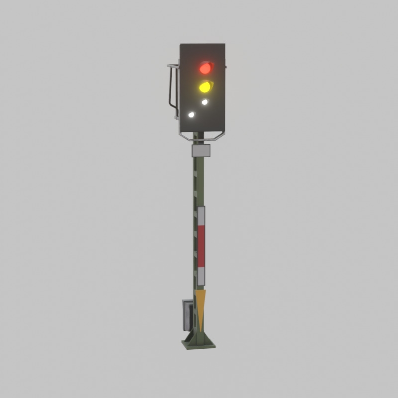 KS Railway Signal Post 4500mm Version-11 Low-poly 3D model_48