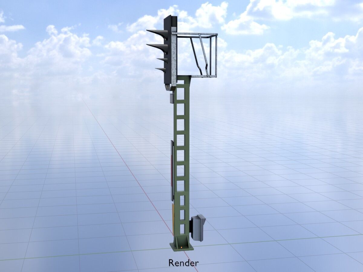 KS Railway Signal Post 4500mm Version-11 Low-poly 3D model_18