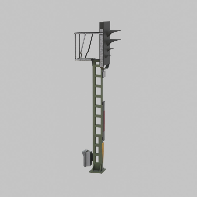 KS Railway Signal Post 4500mm Version-11 Low-poly 3D model_42