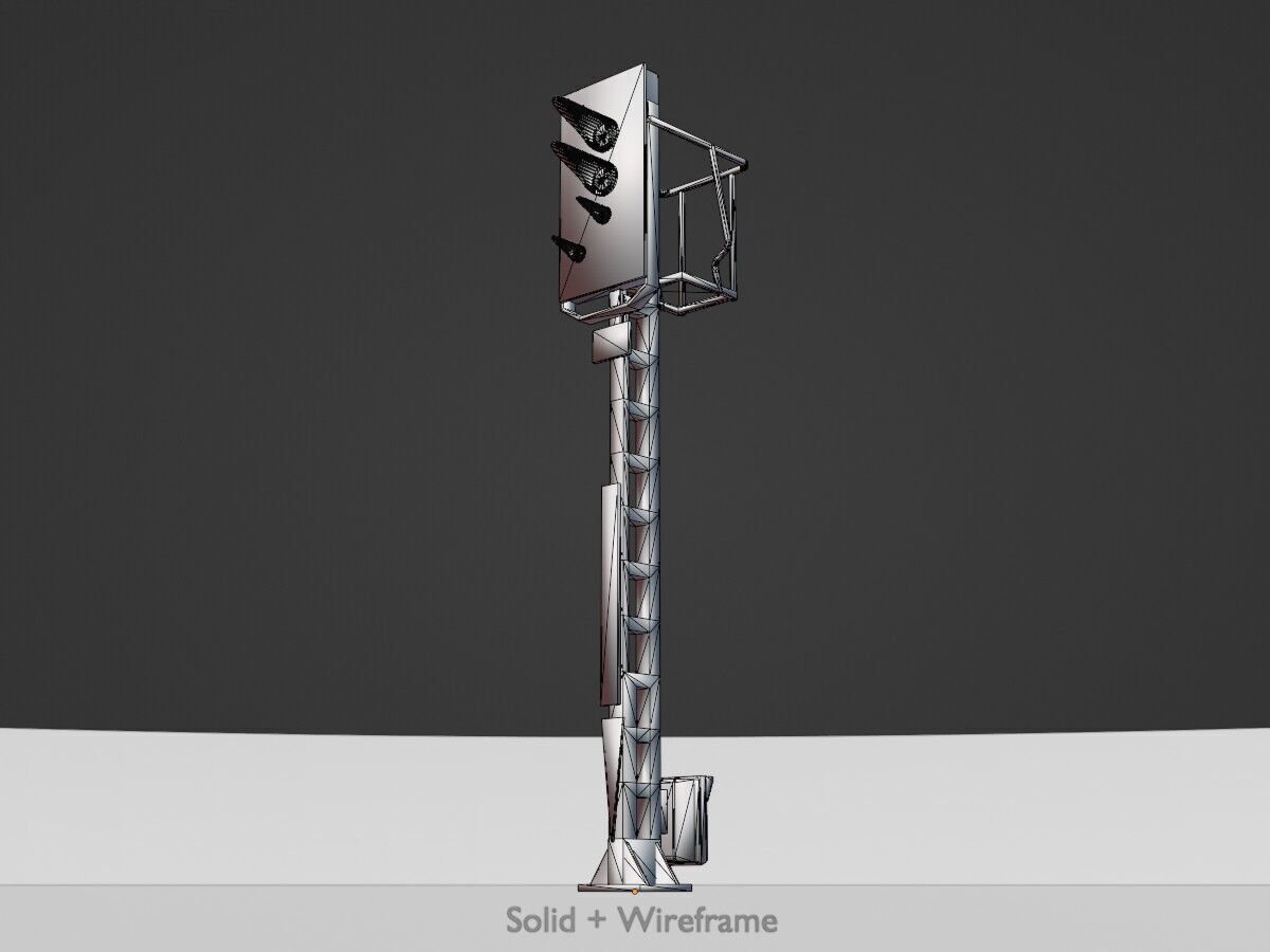 KS Railway Signal Post 4500mm Version-11 Low-poly 3D model_10