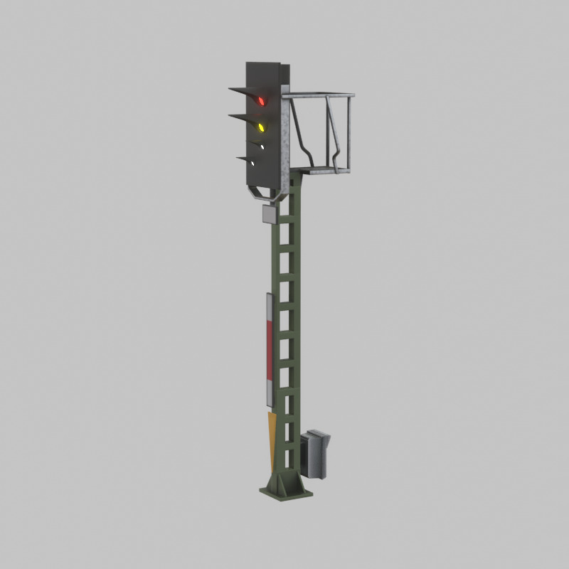 KS Railway Signal Post 4500mm Version-11 Low-poly 3D model_33