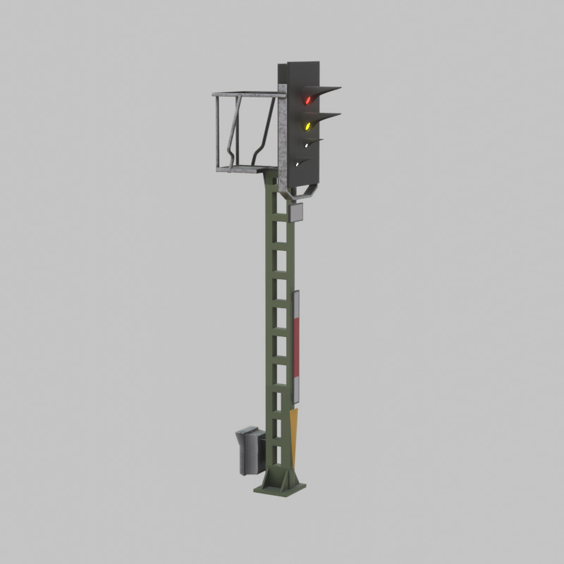 KS Railway Signal Post 4500mm Version-11 Low-poly 3D model_30