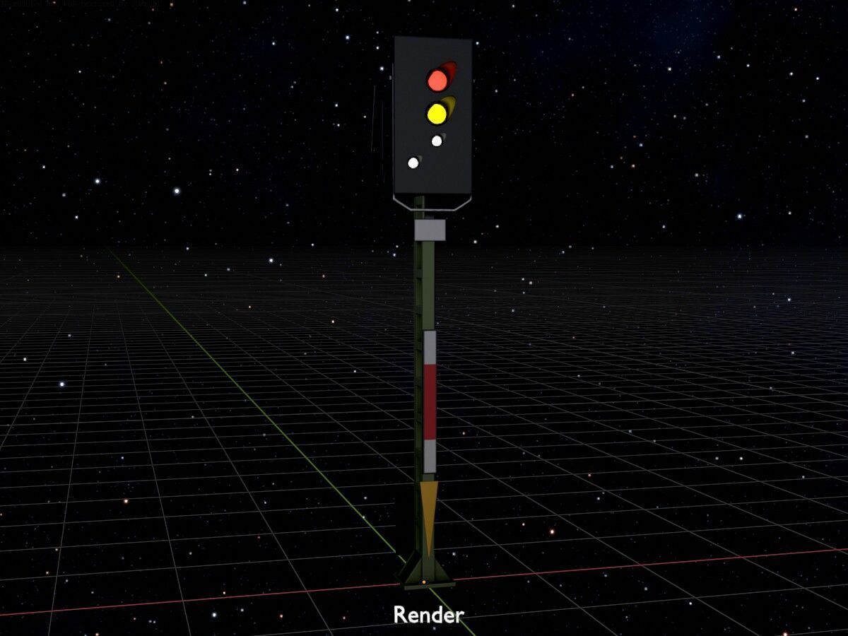KS Railway Signal Post 4500mm Version-11 Low-poly 3D model_17