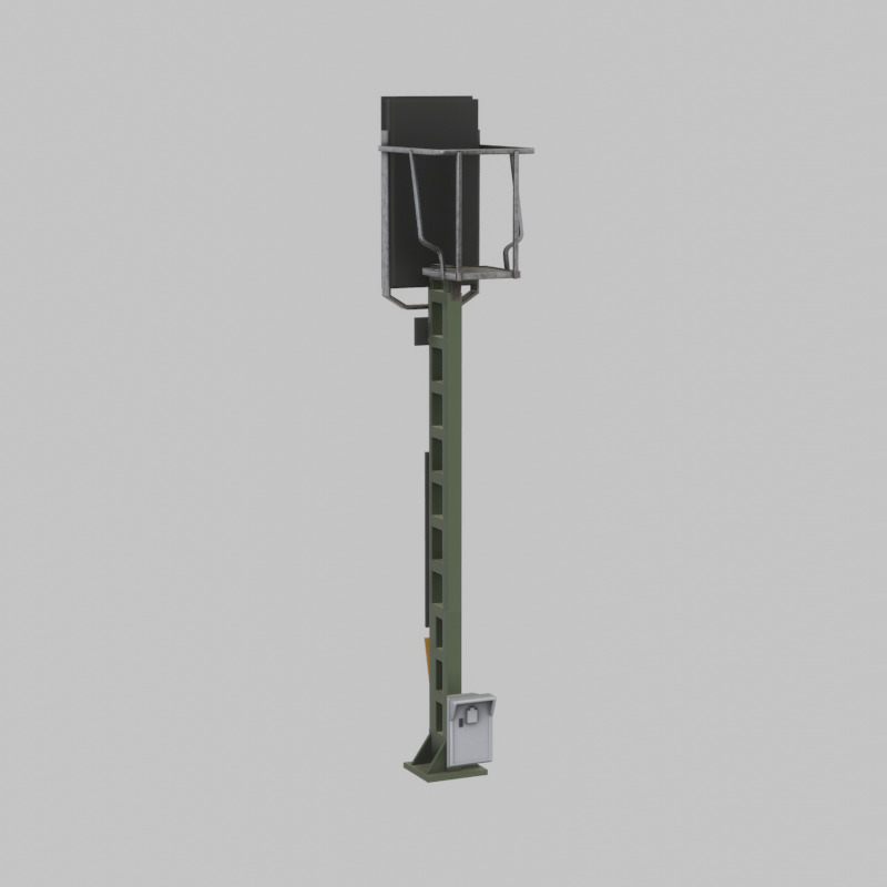 KS Railway Signal Post 4500mm Version-11 Low-poly 3D model_35