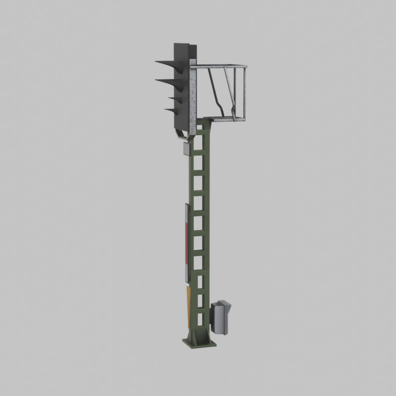 KS Railway Signal Post 4500mm Version-11 Low-poly 3D model_29