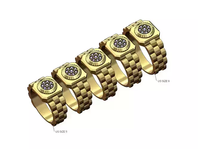Diamond bezel cluster presidentail link ring US sizes 5to9