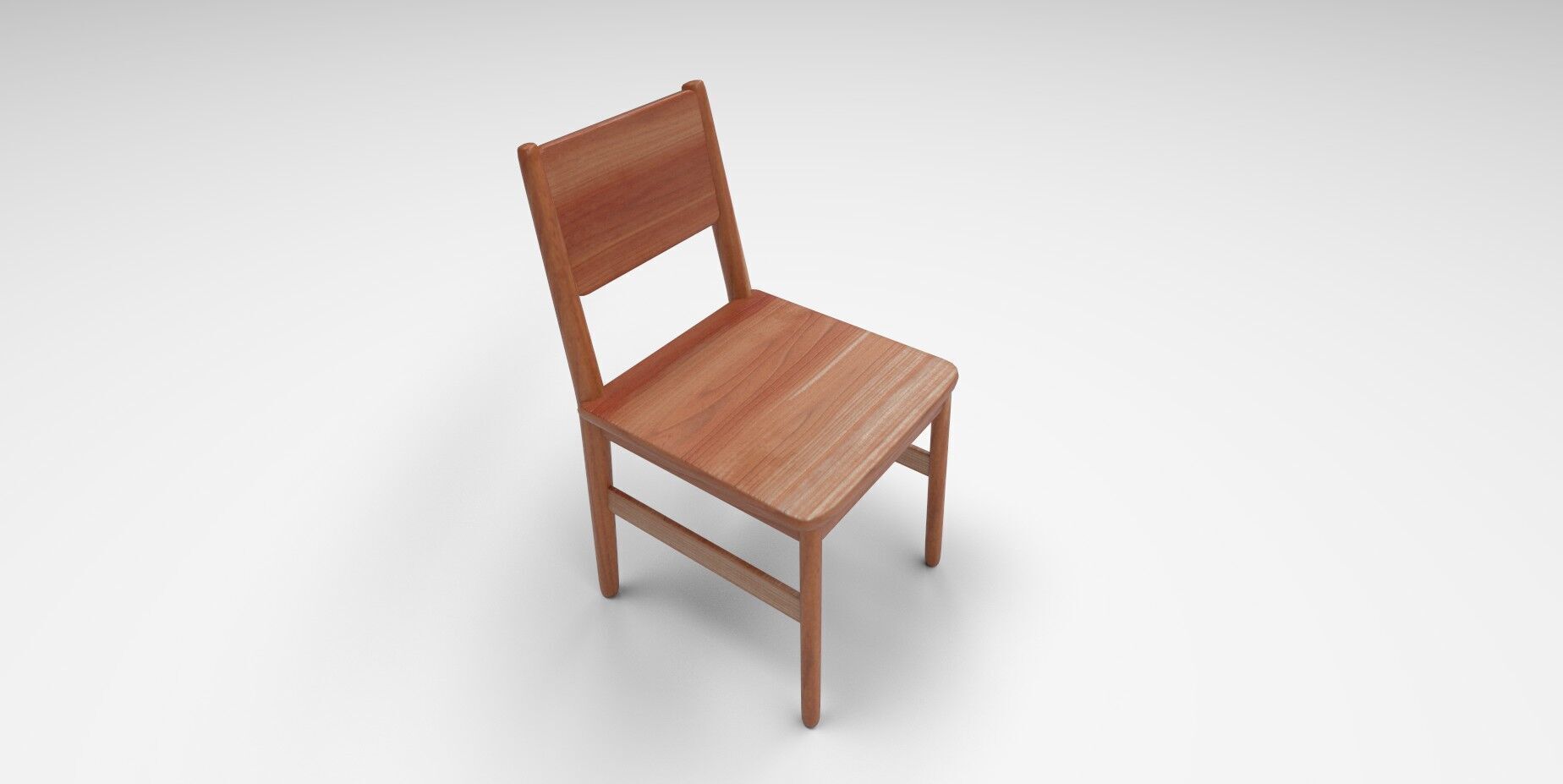 Wooden Chair 3D Model Low-poly 3D model_1