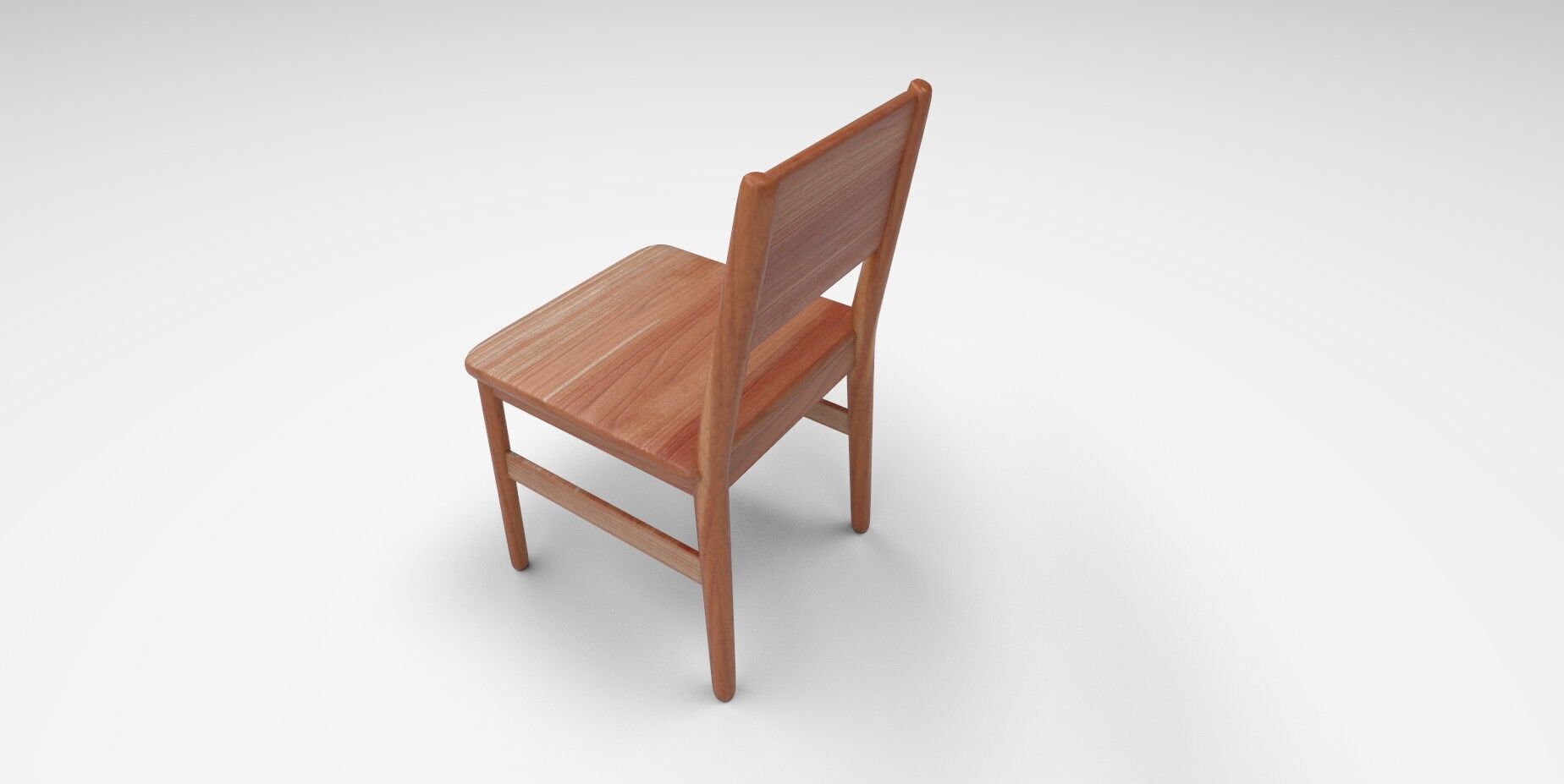 Wooden Chair 3D Model Low-poly 3D model_2