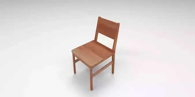 Wooden Chair 3D Model Low-poly 3D model