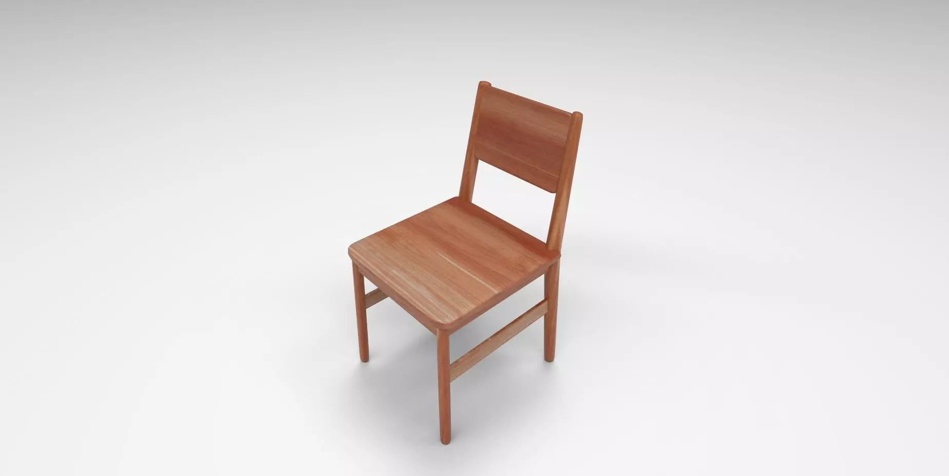 Wooden Chair 3D Model Low-poly 3D model_0