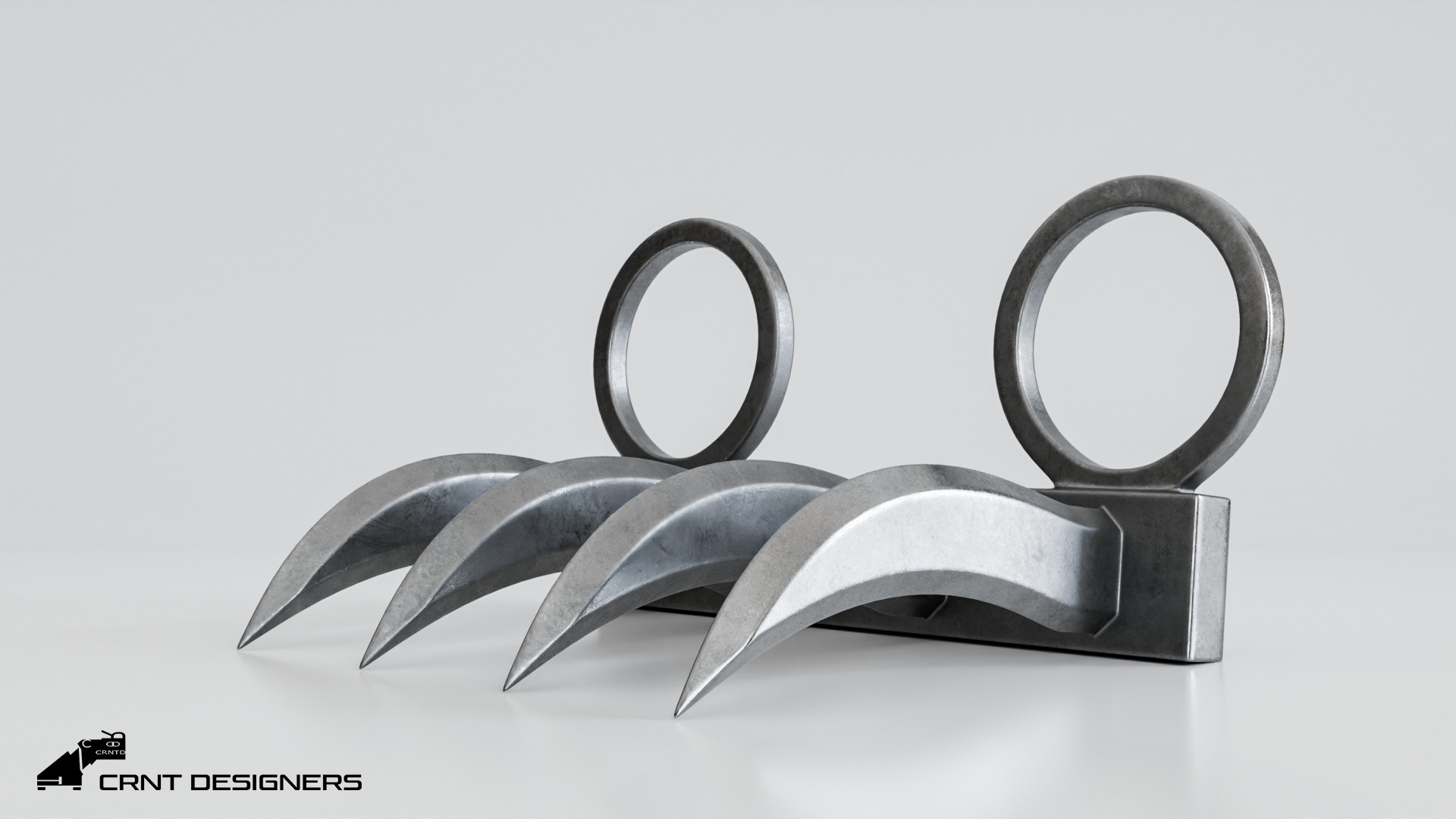 Tiger Claw Weapon - Vagh Nakha - Maratha weapon 3D model_8