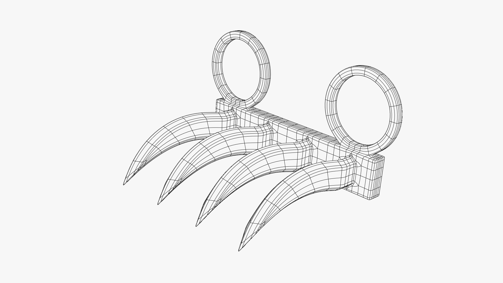 Tiger Claw Weapon - Vagh Nakha - Maratha weapon 3D model_6