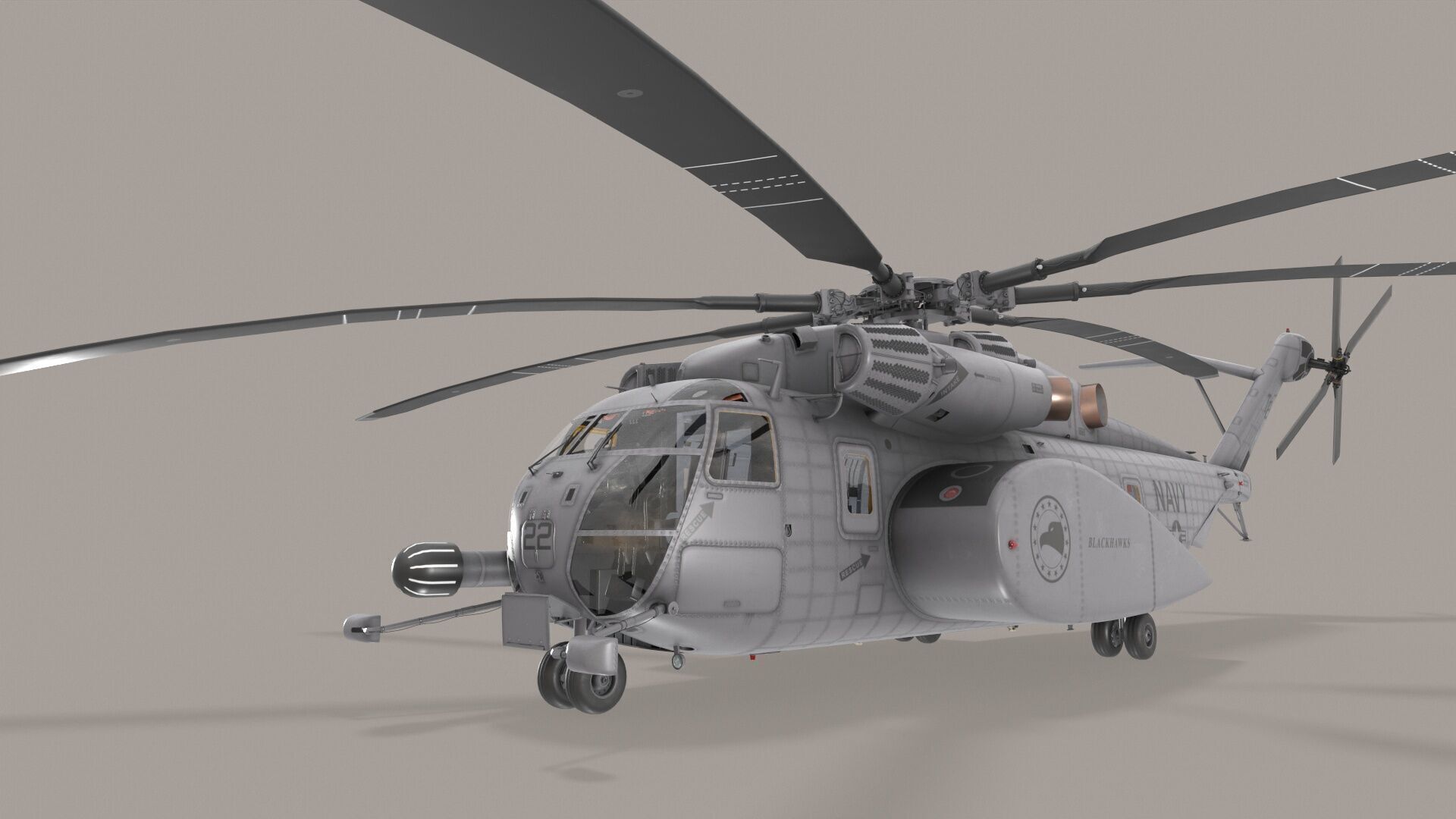 MH-53E Sea Dragon US Navy  Low-poly 3D model_3