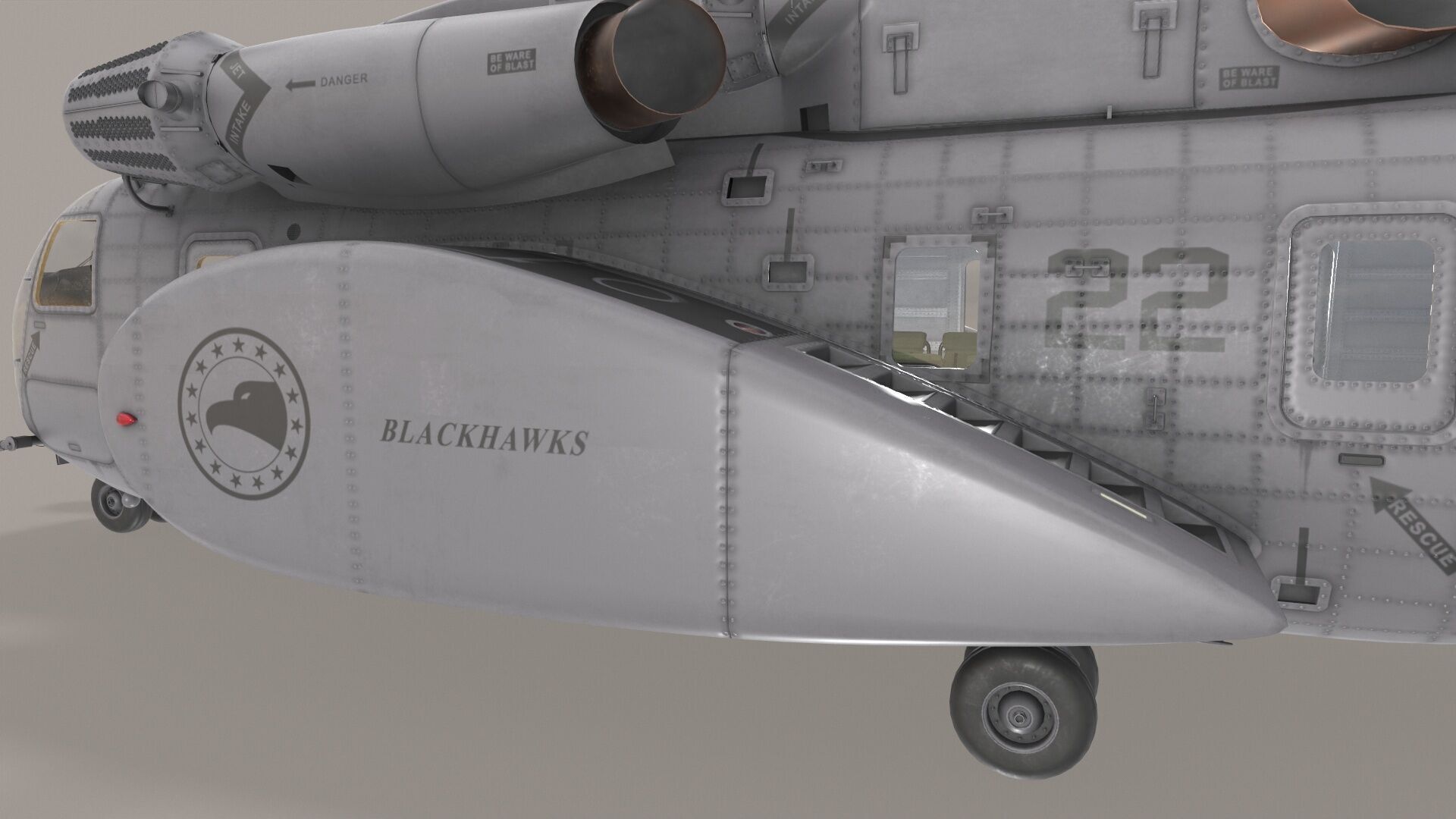 MH-53E Sea Dragon US Navy  Low-poly 3D model_8