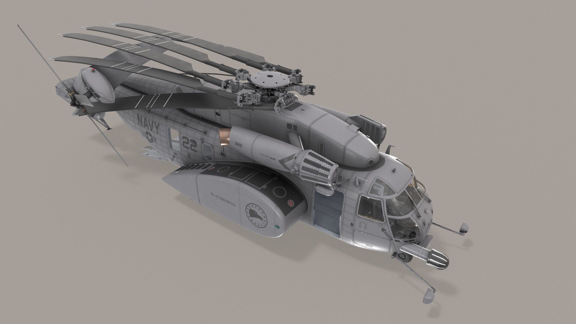 MH-53E Sea Dragon US Navy  Low-poly 3D model_20