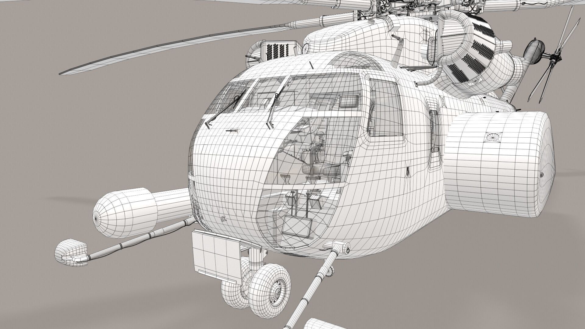 MH-53E Sea Dragon US Navy  Low-poly 3D model_46