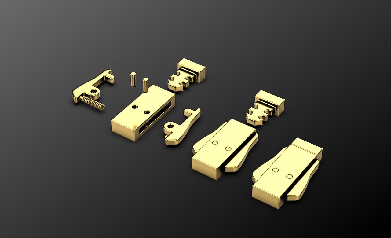 Bracelet clasp lock 2102 3D print model_2