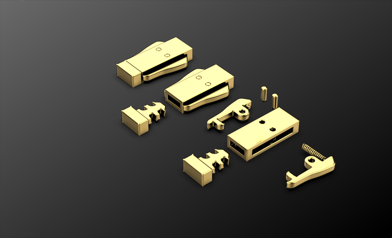 Bracelet clasp lock 2102 3D print model_1