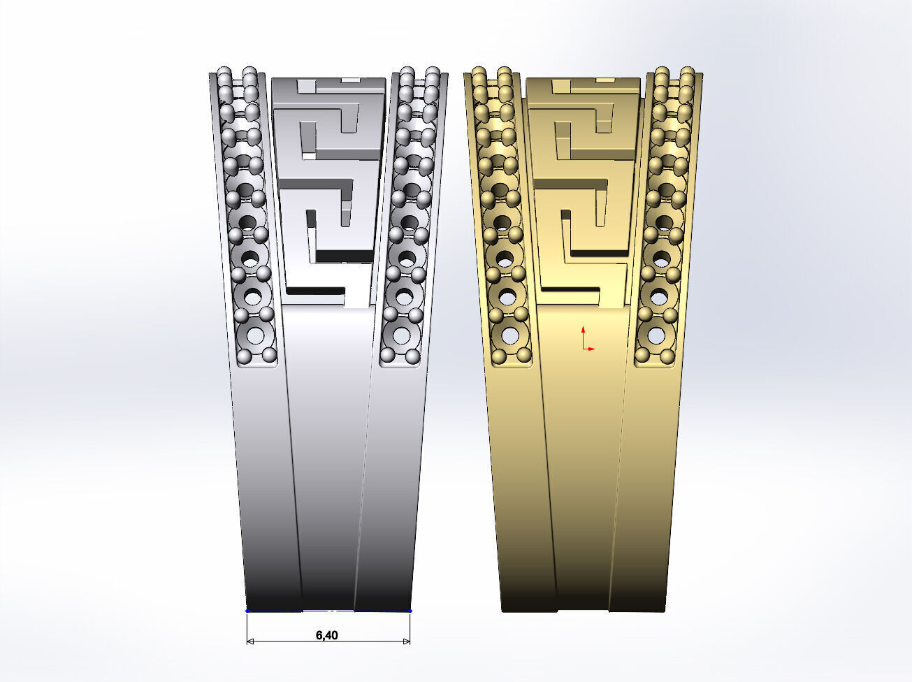 2 Diamond greek key pattern bands US size 8 3D print model_7