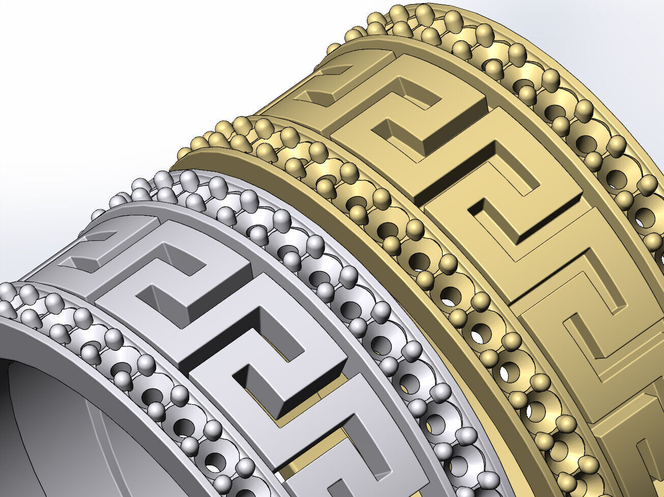 2 Diamond greek key pattern bands US size 8 3D print model_5