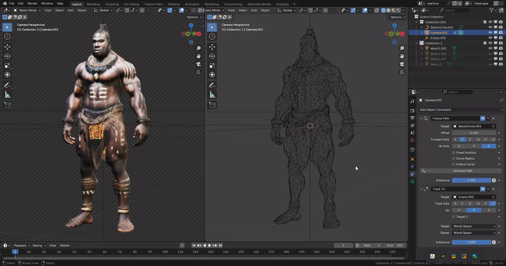Tribal African Warrior 01 Free low-poly 3D model