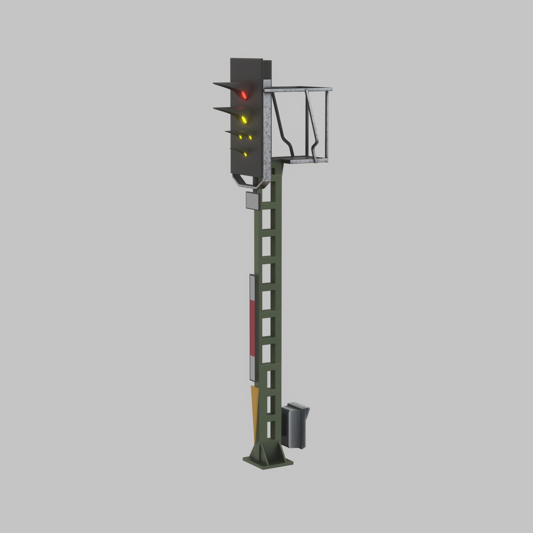 KS Railway Signal Post 4500mm Version-12  Low-poly 3D model_39