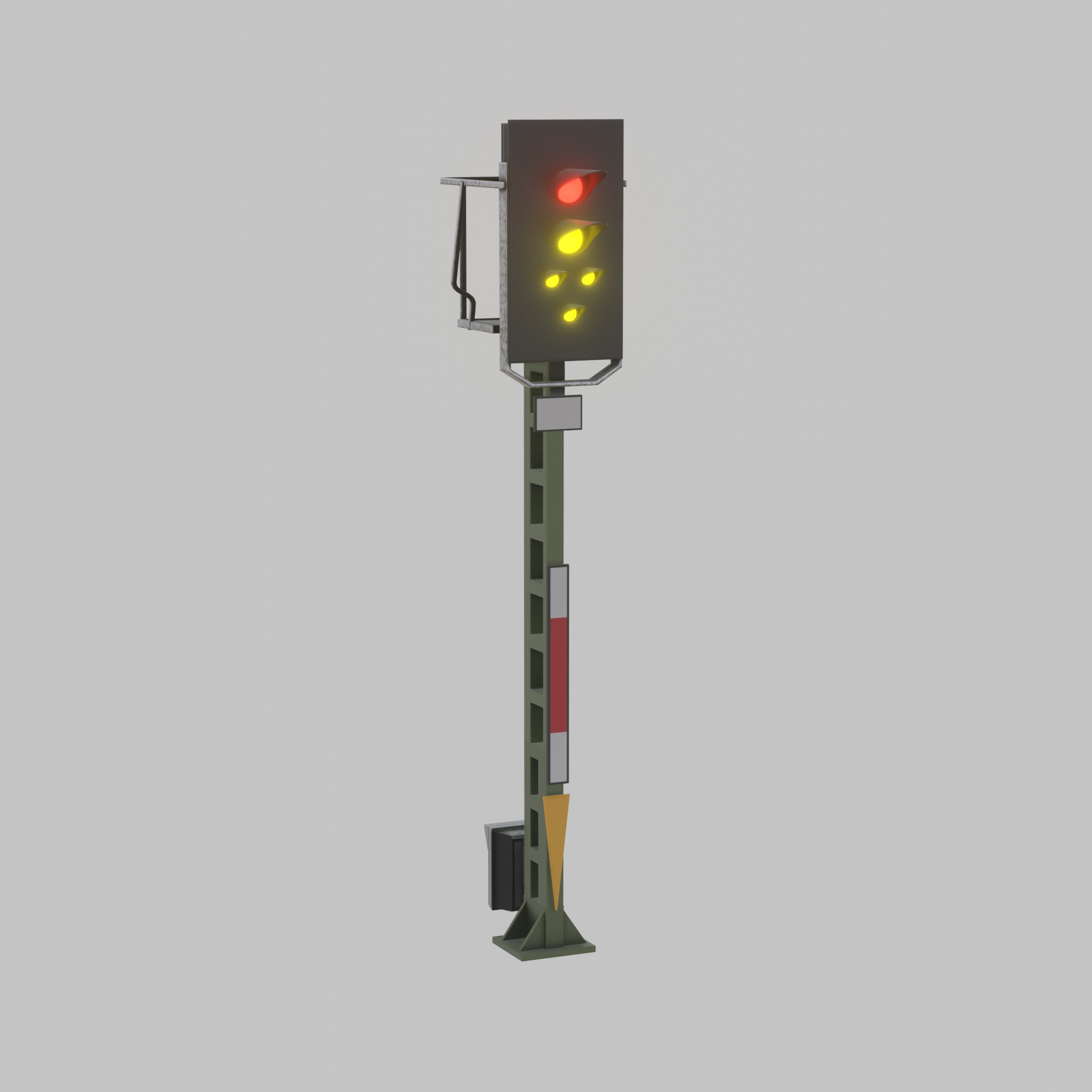 KS Railway Signal Post 4500mm Version-12  Low-poly 3D model_48