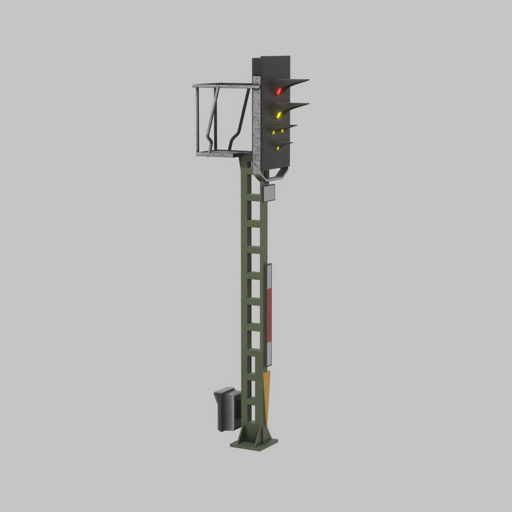 KS Railway Signal Post 4500mm Version-12  Low-poly 3D model_33