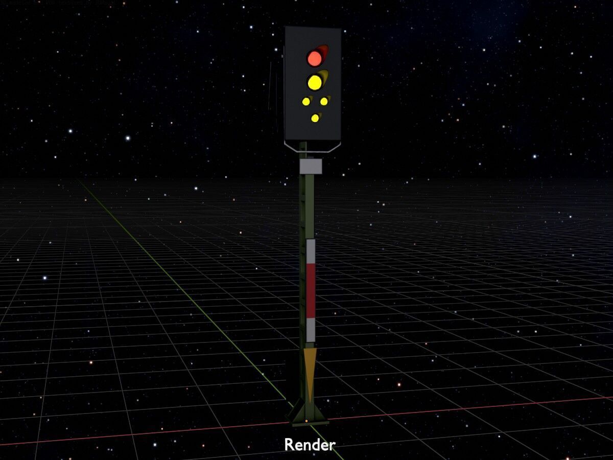 KS Railway Signal Post 4500mm Version-12  Low-poly 3D model_17
