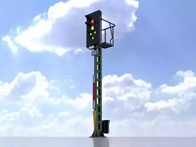 KS Railway Signal Post 4500mm Version-12  Low-poly 3D model