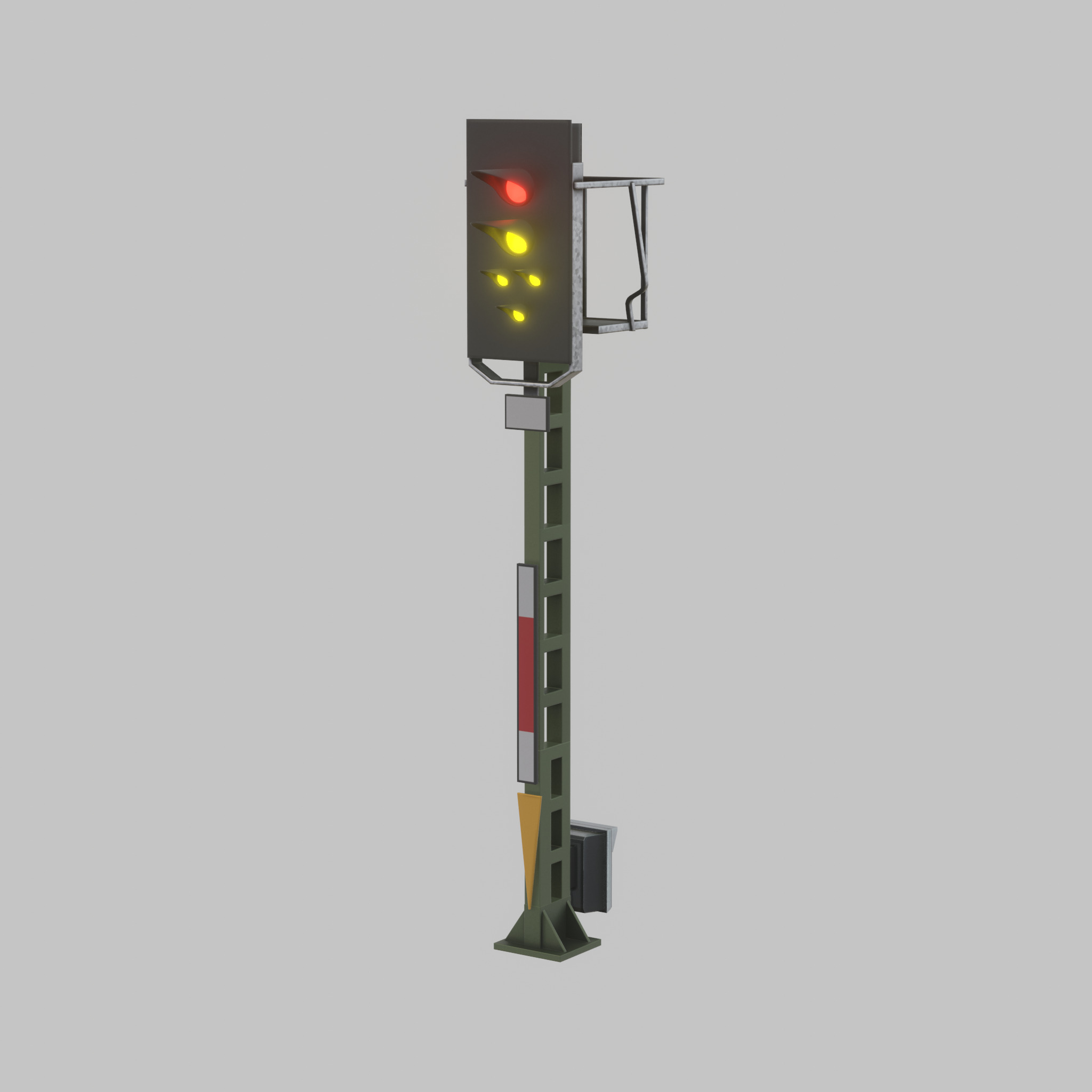 KS Railway Signal Post 4500mm Version-12  Low-poly 3D model_49