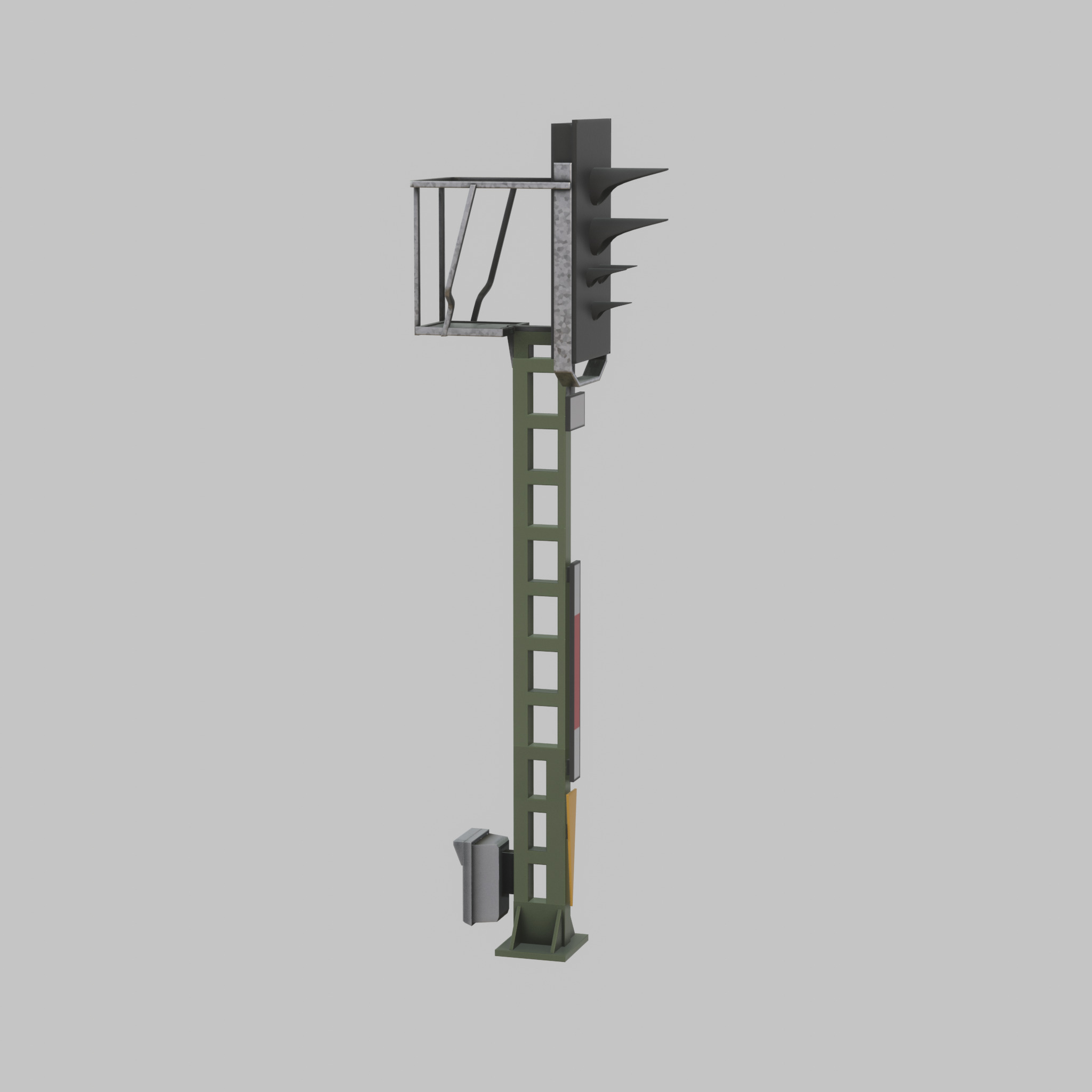 KS Railway Signal Post 4500mm Version-12  Low-poly 3D model_46