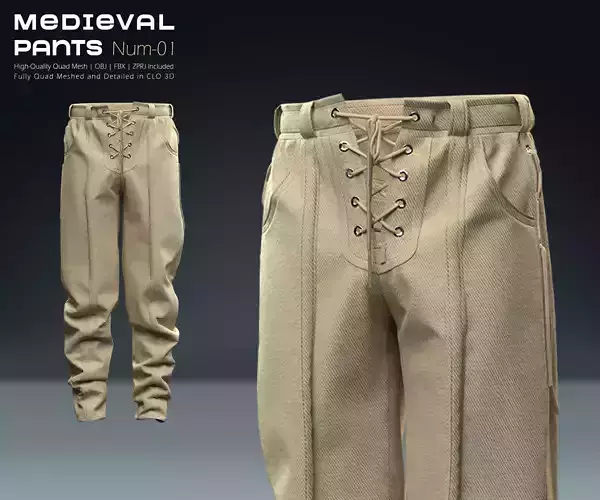 Medival Pants 01  3D model