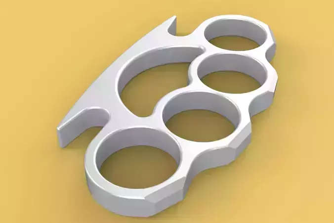 BRASS KNUCKLES KNUCKLE DUSTER SELF DEFENSE FIST LOAD GRIP HAND 3D model
