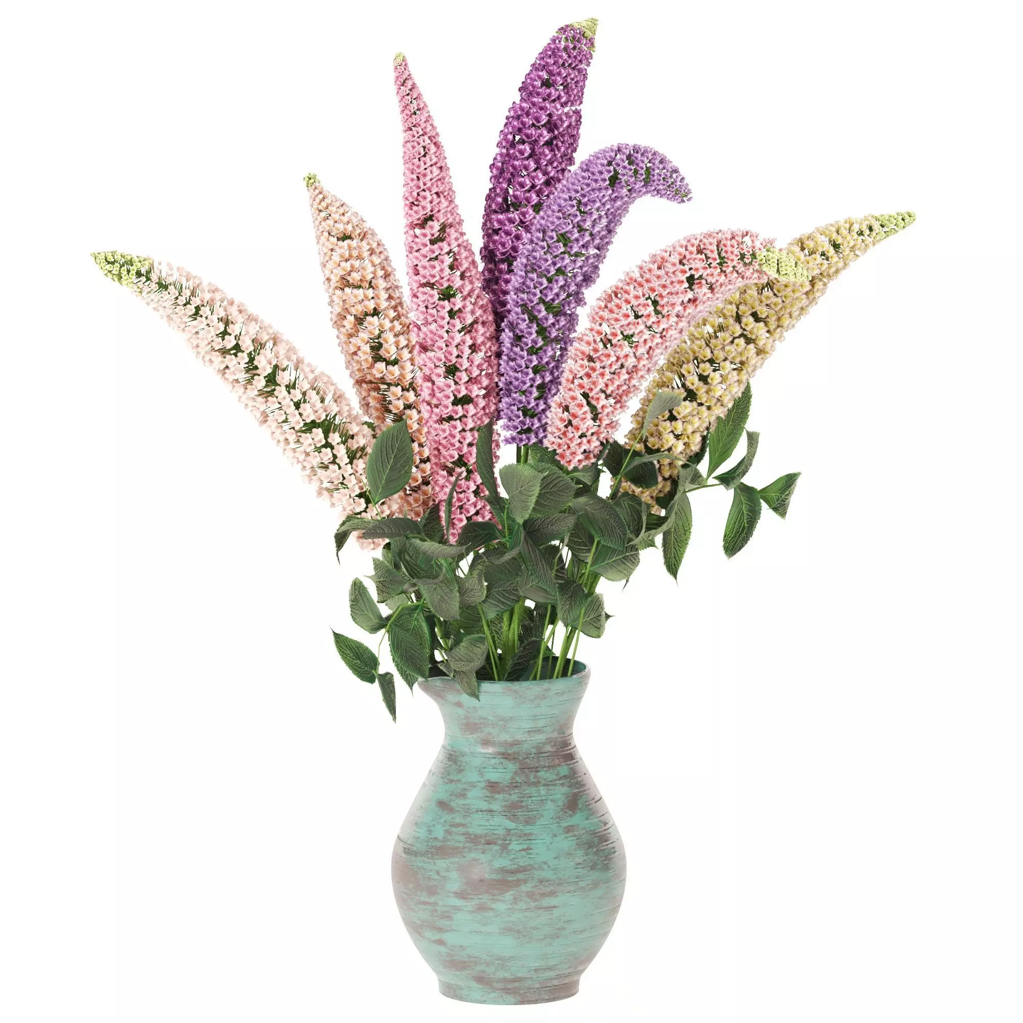 Stylish flowers in a vase 3D model_0
