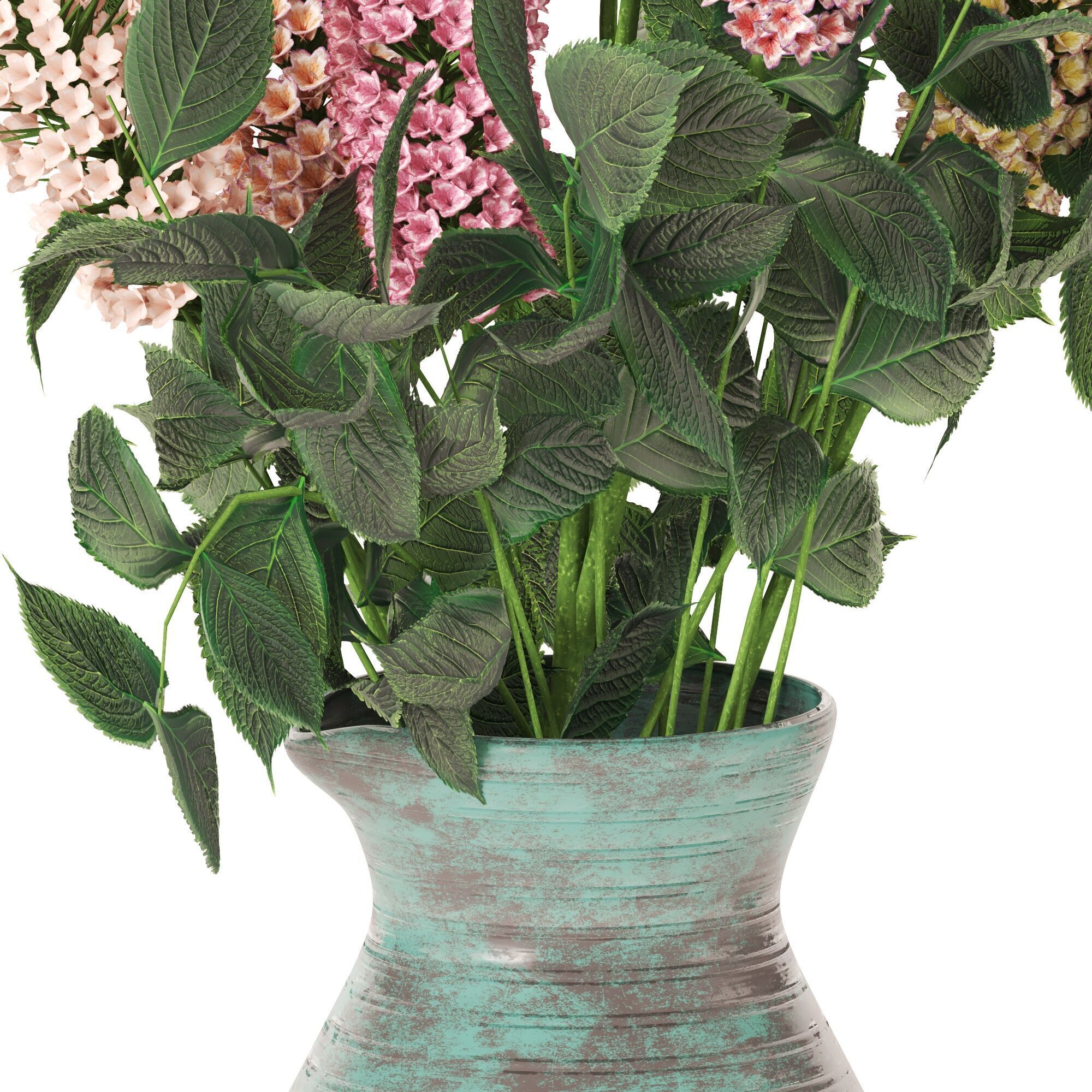 Stylish flowers in a vase 3D model_3