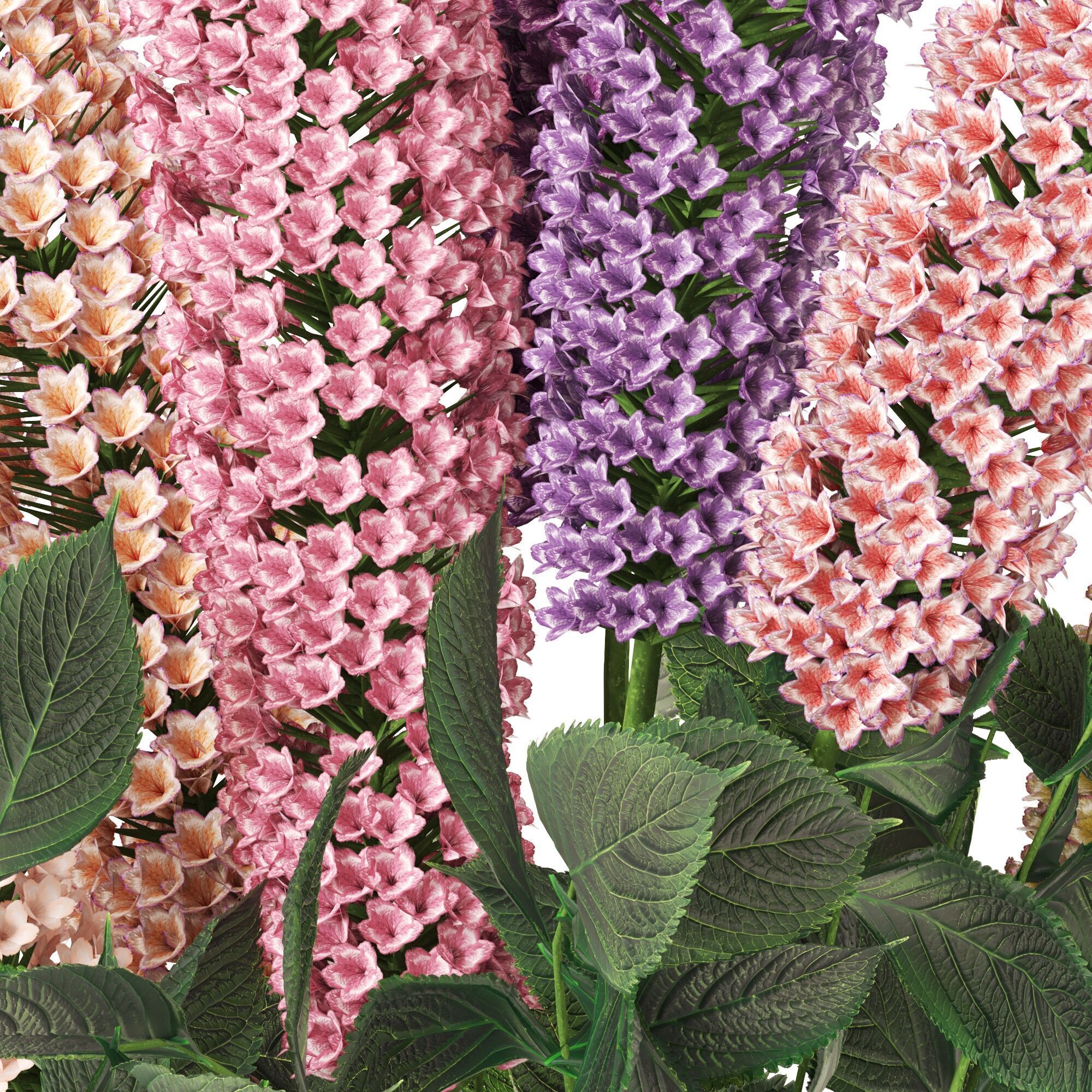 Stylish flowers in a vase 3D model_5