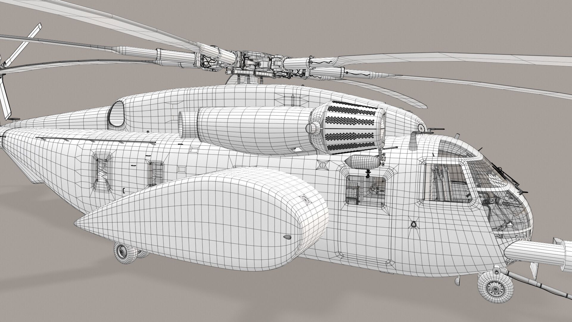 MH-53E Sea Dragons US Navy Low-poly 3D model_42