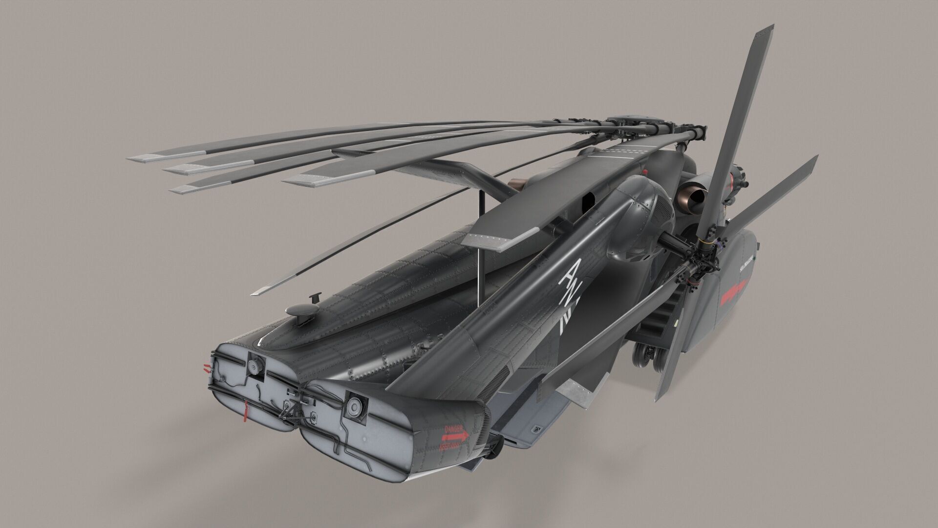 MH-53E Sea Dragons US Navy Low-poly 3D model_21