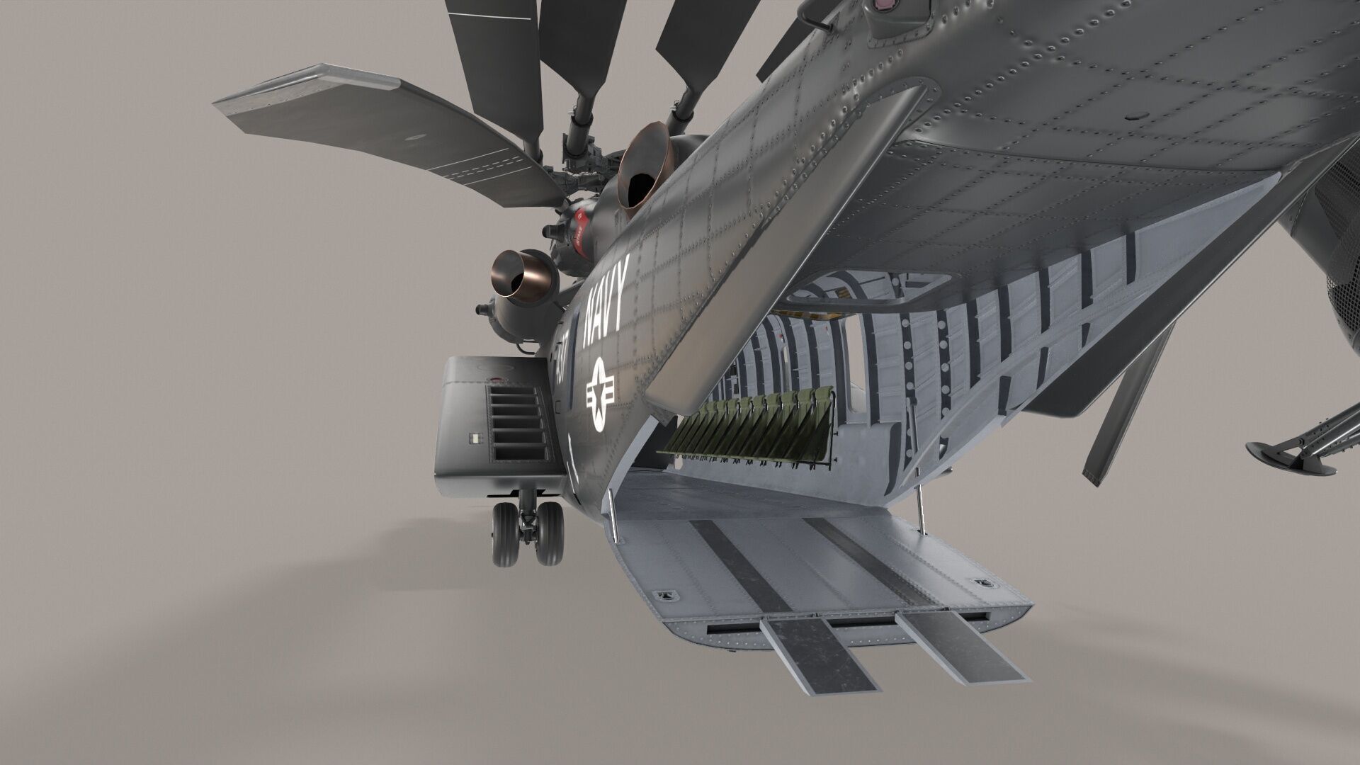 MH-53E Sea Dragons US Navy Low-poly 3D model_22