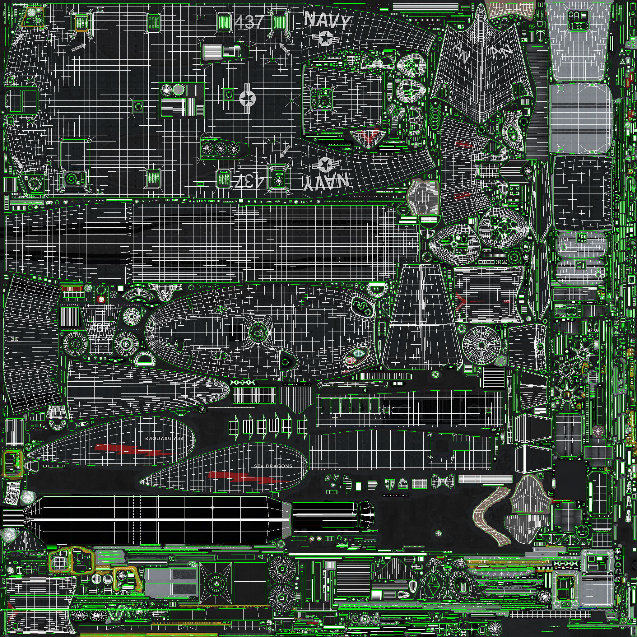 MH-53E Sea Dragons US Navy Low-poly 3D model_55