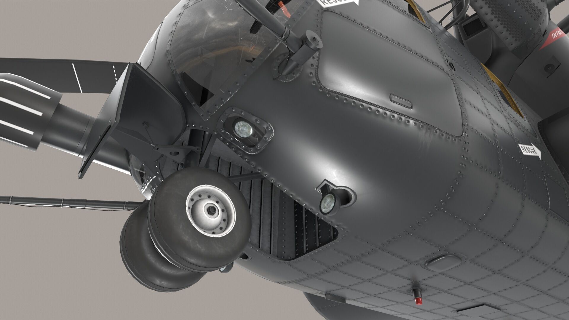 MH-53E Sea Dragons US Navy Low-poly 3D model_11