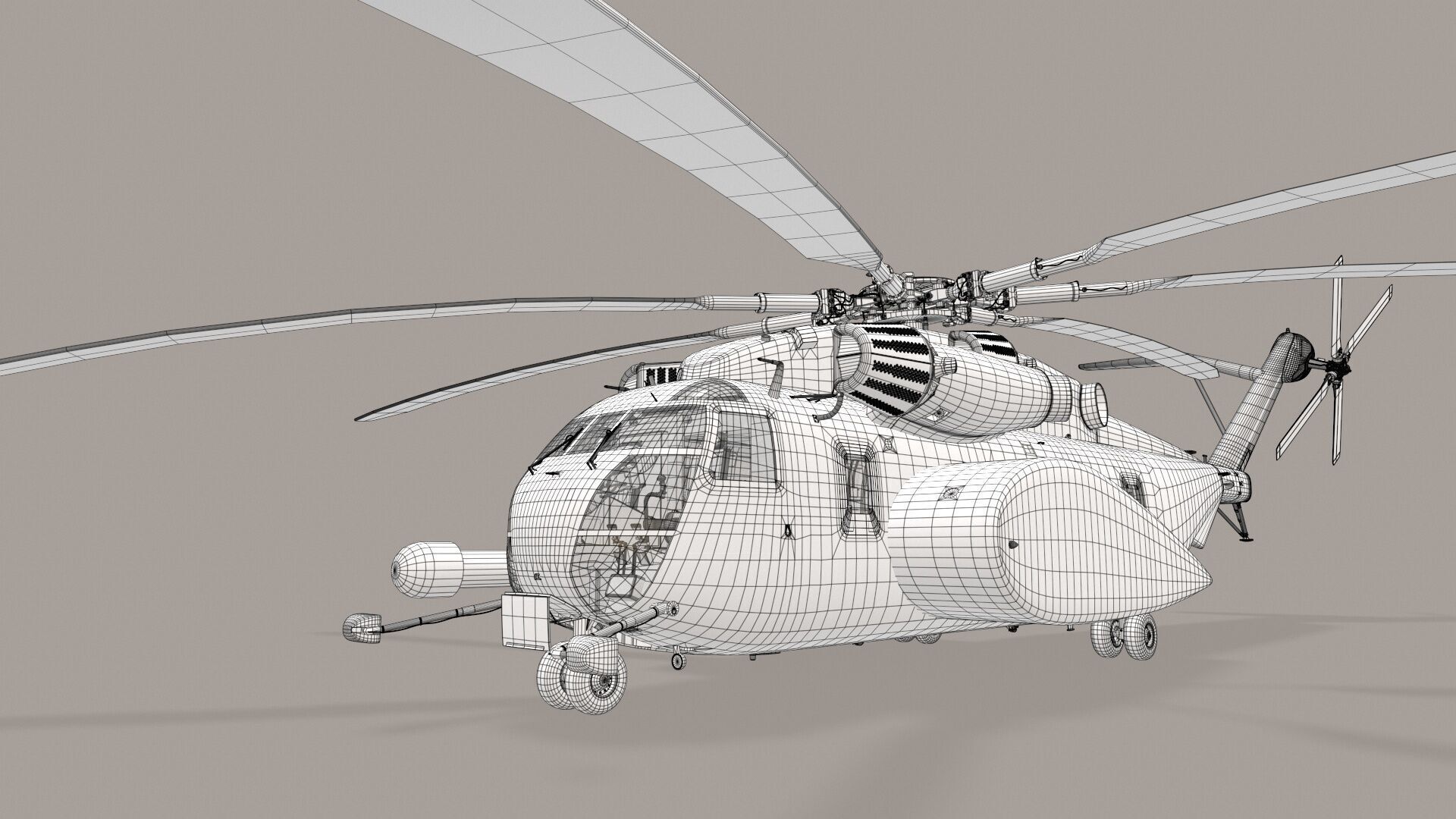 MH-53E Sea Dragons US Navy Low-poly 3D model_36