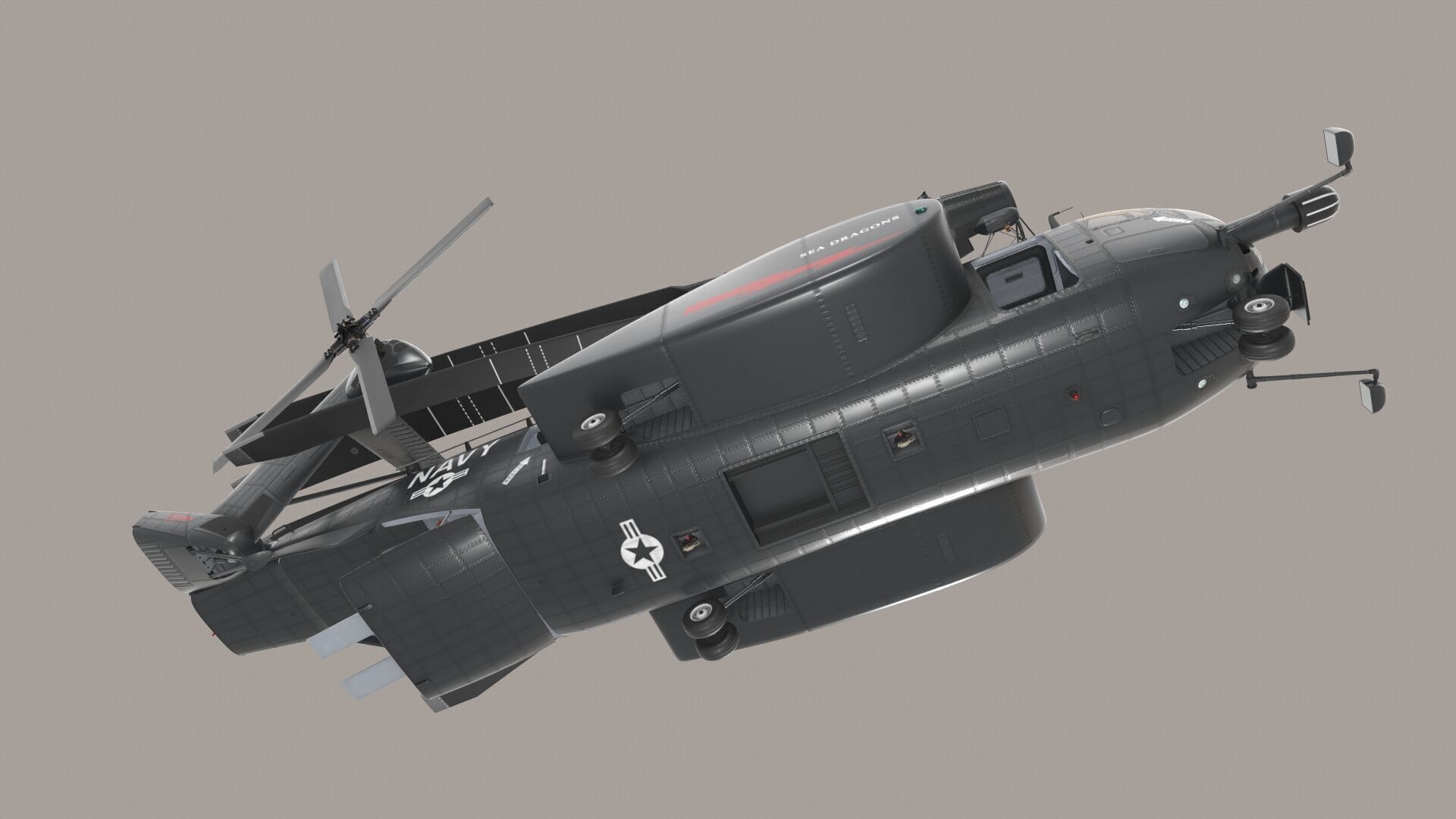 MH-53E Sea Dragons US Navy Low-poly 3D model_26