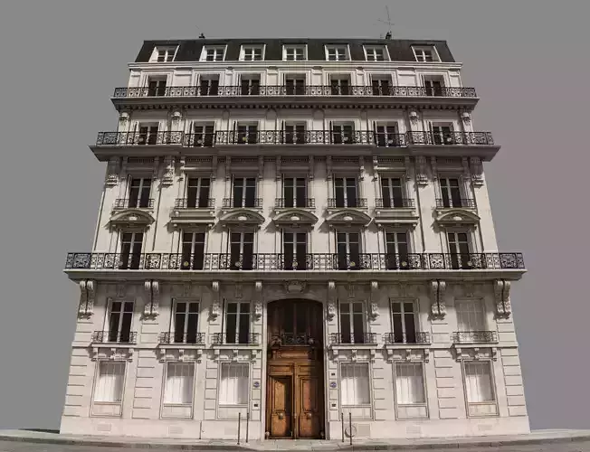 Paris Old Building Rich Low-poly 3D model