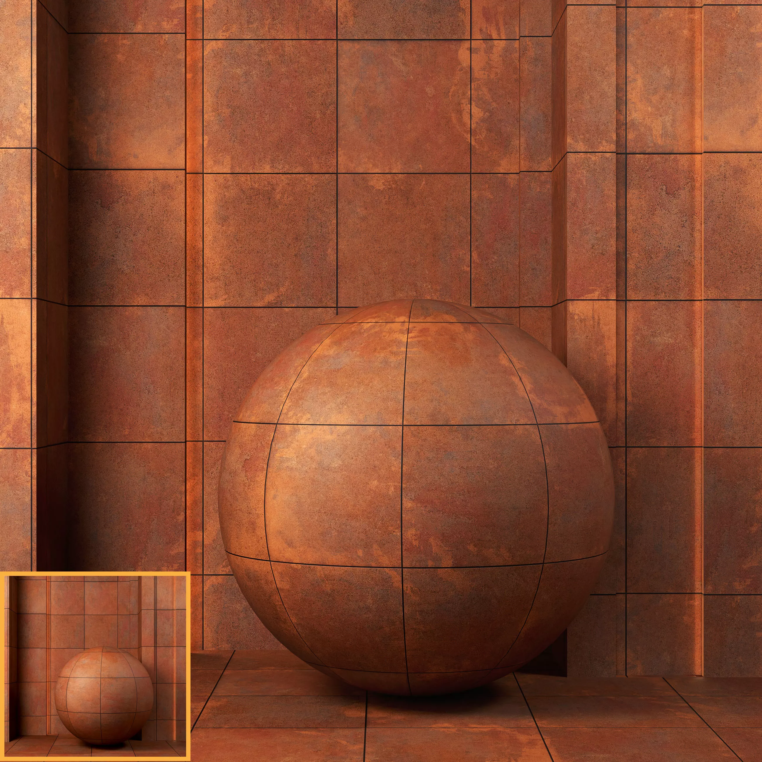 4K Corten Steel Panel Textures - 2 Patterns - Weathered Texture_0