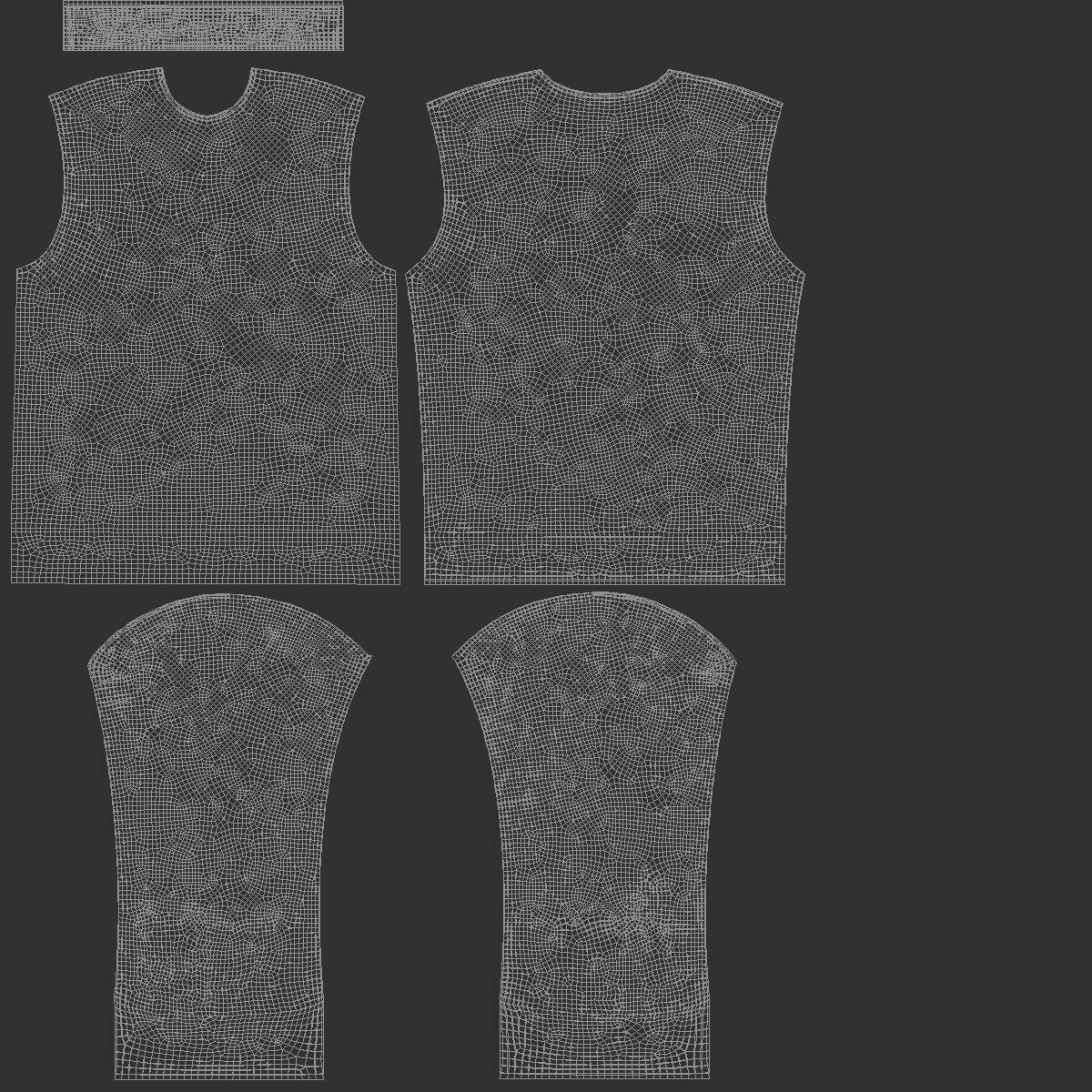 White Turtleneck Sweater - long neck knitted mens pullover  3D model_6